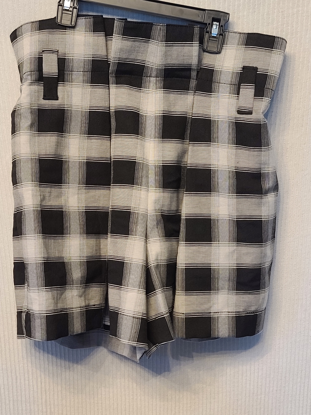 Vivienne Westwood Black & White Plaid Flat-Front Men’s Shorts
